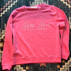 Ocean Drive HHI, SC. Pink Crew Neck Sweater